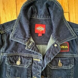 Women's Dickies Girl Short Length Long Sleeve Denim Trucker Jacket Size Small